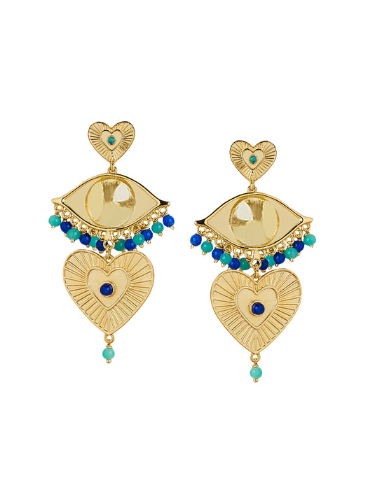 Big Heart Eye Earrings