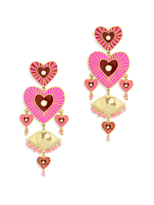 ENAMEL HEART EARRINGS