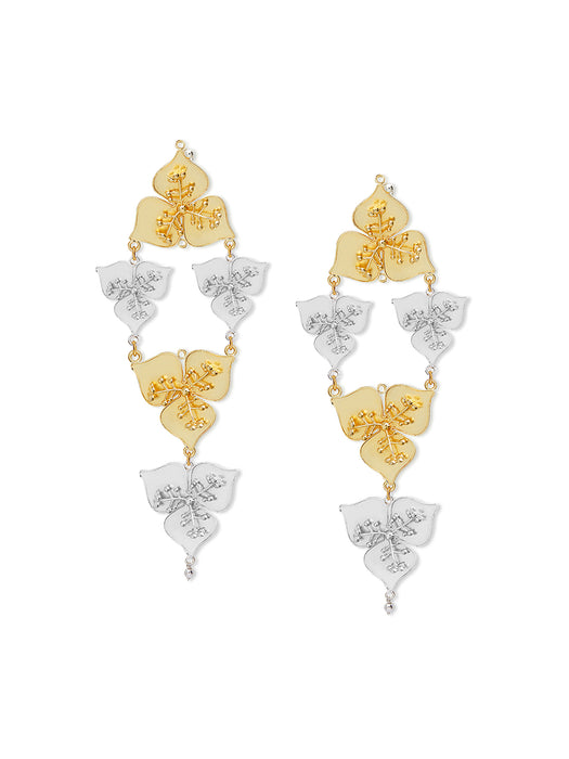Bougainvillea Gold Silver Earrings