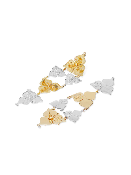 Bougainvillea Gold Silver Earrings