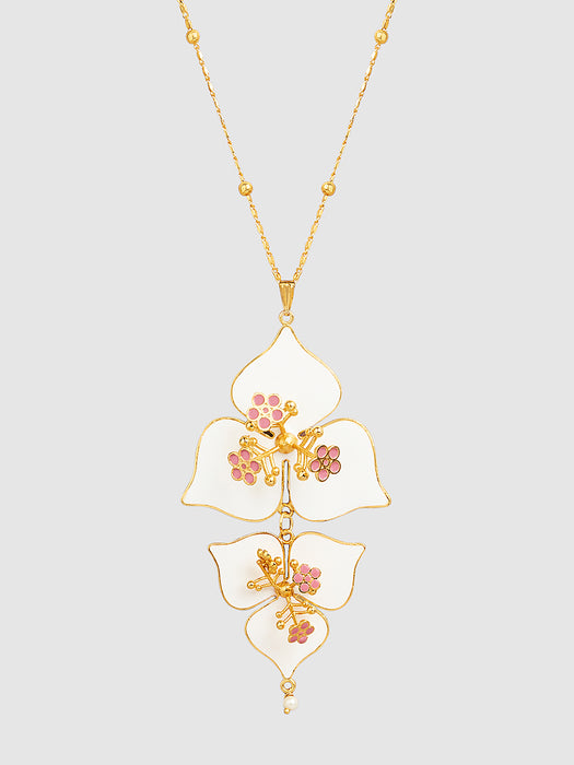 WHITE BOUGAINVILLEA PENDANT