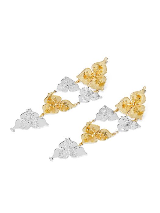 Bougainvillea Gold Silver Earrings