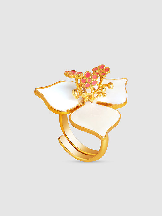 WHITE BOUGAINVILLEA  RING SMALL