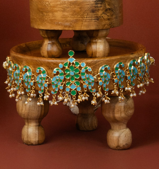 Phiroza Enamel Peacock Choker
