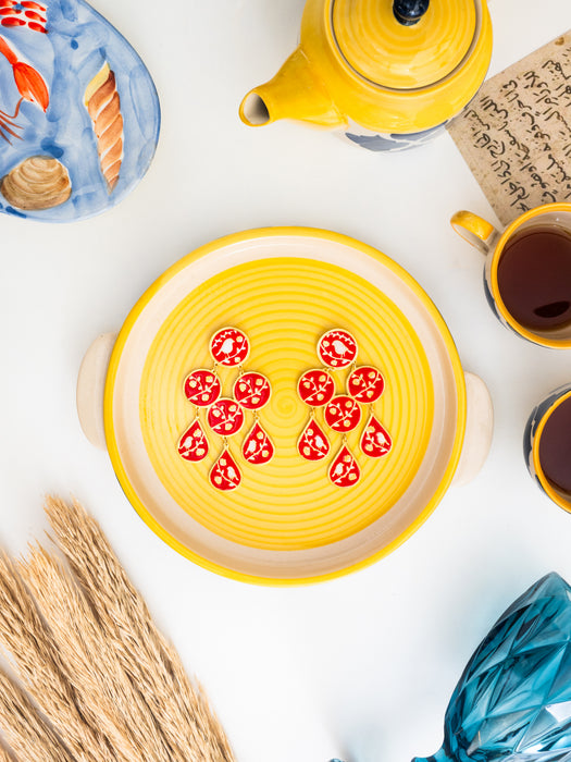 Rumi Red Enamel Earrings