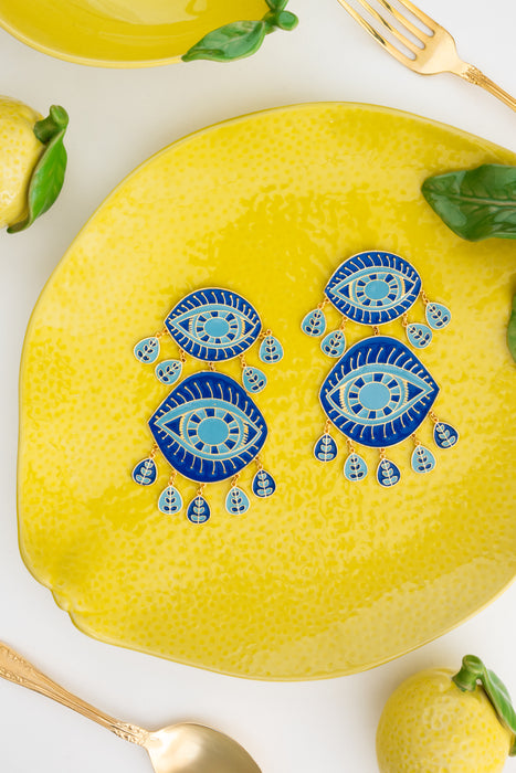 Evil Eye Enamel Earrings