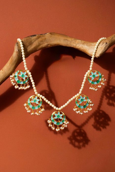 Phiroza Enamel Pearl Firangi Pani Necklace