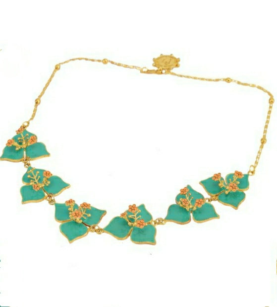 Turquoise Bougainvillea Choker