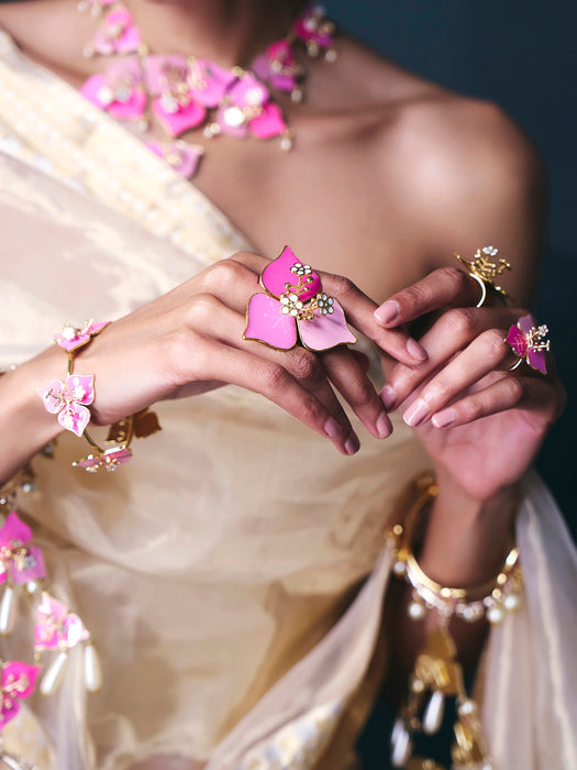 Blush & Peone Pink Bougainvillea Ring Small