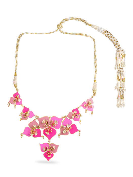 Blush & Peone Pink  Bougainvillea Necklace