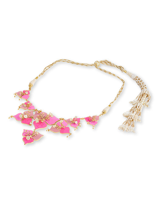 Blush & Peone Pink  Bougainvillea Necklace