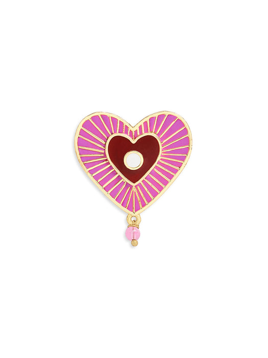 Pink Enamel Heart Ring