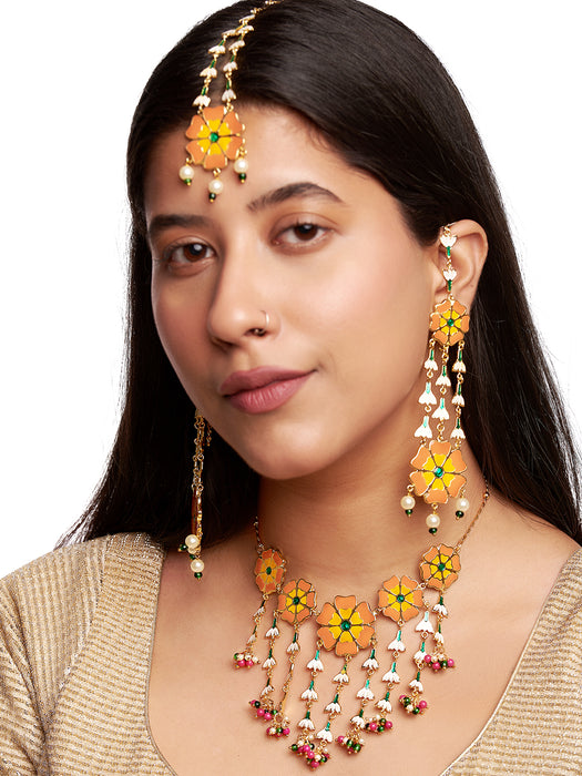 Marigold Jasmine Enamel Earrings