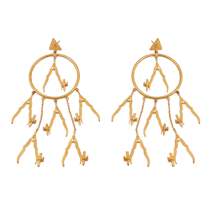 Mathematics Compass Dream Catcher Earrings