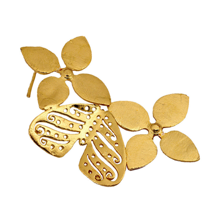 Shakuntala Flower Butterfly Earring- Vertical