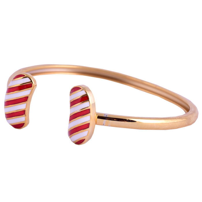 Red Stripe Jellybean Open Bangle