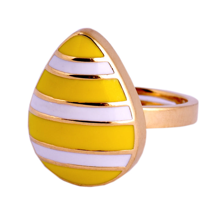 Yellow Stripped Lemon Drop Ring