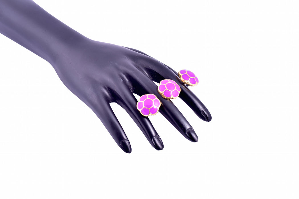 Purple Cluster Double Finger Ring