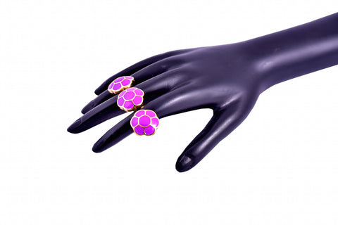 Purple Cluster Double Finger Ring