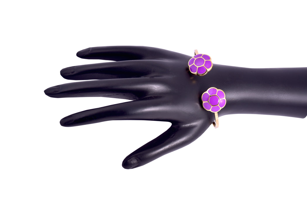 Purple Cluster Open Bangle