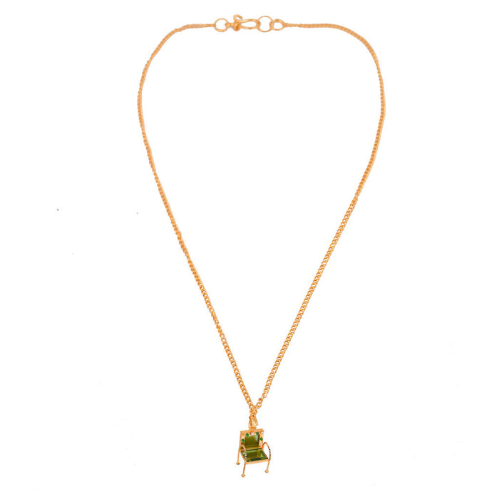 Please Have a Seat Chair Necklace - Green