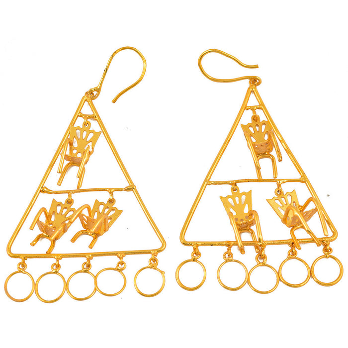 Please Have A Seat Triangular Dangling Chair Earrings